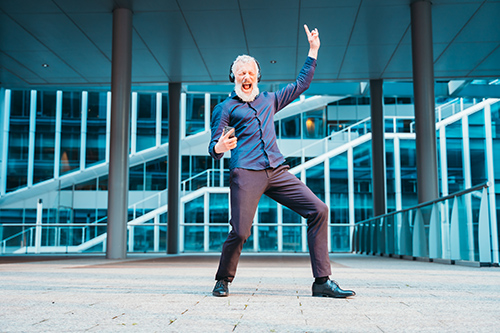 enegetic man dancing