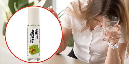 woman with migraine thinking about relief