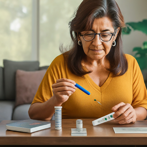 woman checking her cholesterol
