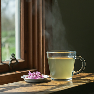 steaming cup of wild betony tea