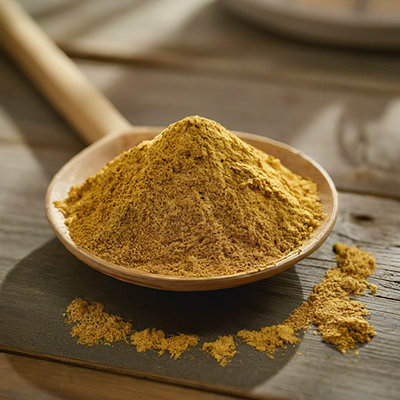 goldenseal plant powder on a spoon