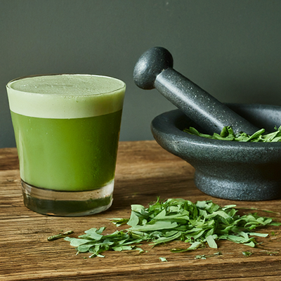 a glass of scurvy grass juice