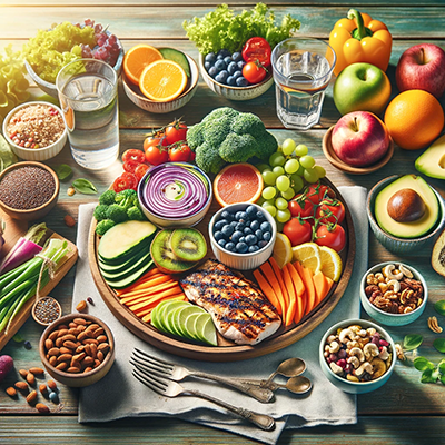 variety of healthy foods