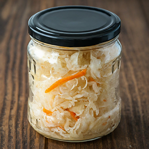 Sauerkraut within a store bought bottle