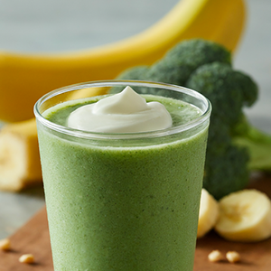 glass of broccoli smoothie