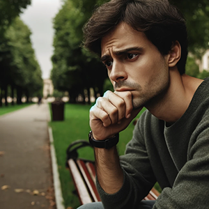 a man looking troubled