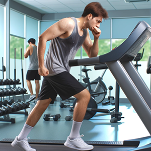man running on treadmill
