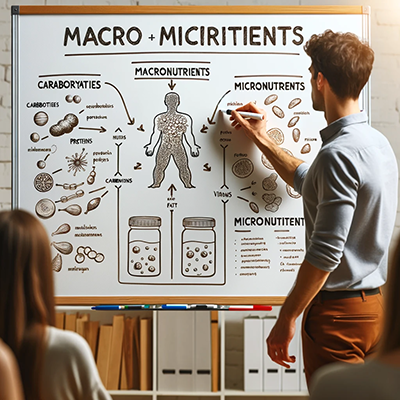 teacher explaining nutrients to a class