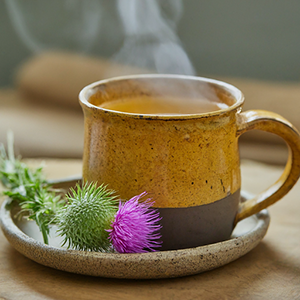 cup of milk thistle tea