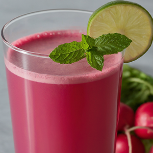 glass of a radish beverage