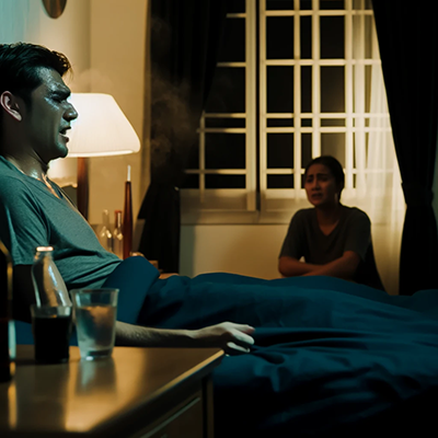 Man gong through horrible withdrawals from alcohol