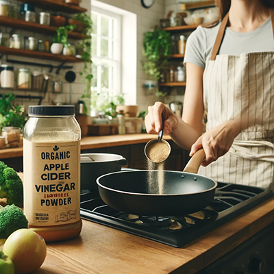 Cooking using Organic apple cider vinegar powder