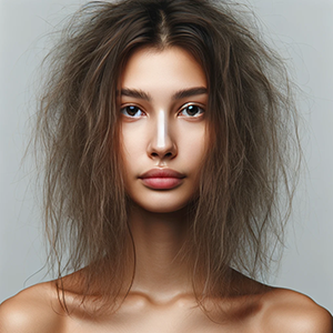 woman with dry hair