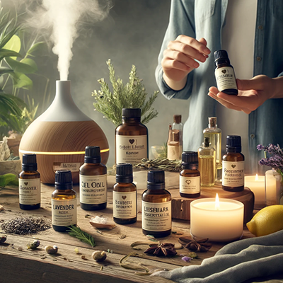 essential oils on a table