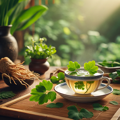 a cup of Fo-ti plant tea