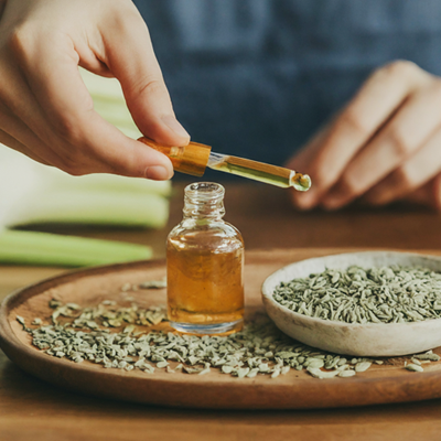 fennel seeds along with fennel oil