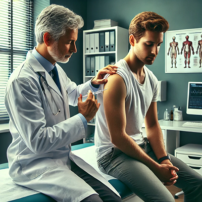 doctor giving patient a vitamin d injection