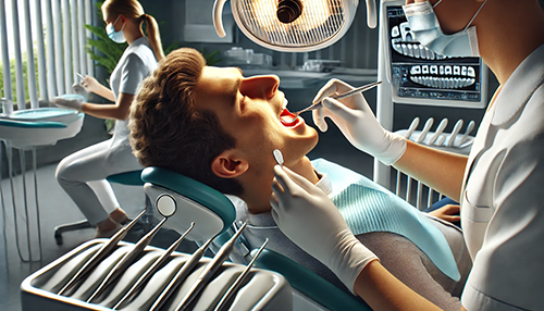 person having their teeth cleaned