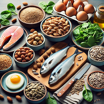 Various foods high in selenium