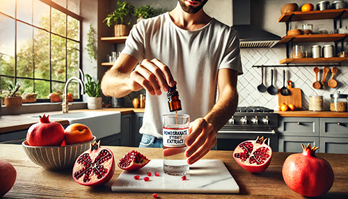someone using the extract of the pomegranate