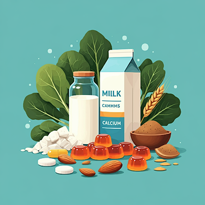 a group of food items rich in calium