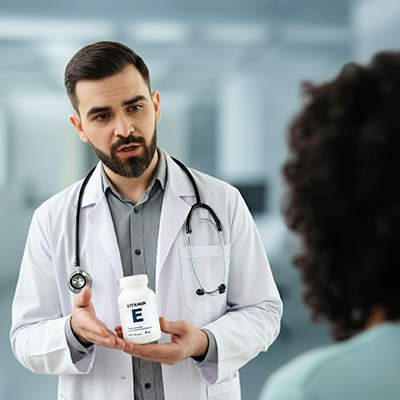 a doctor talking to a patient about the importance of vitamin E