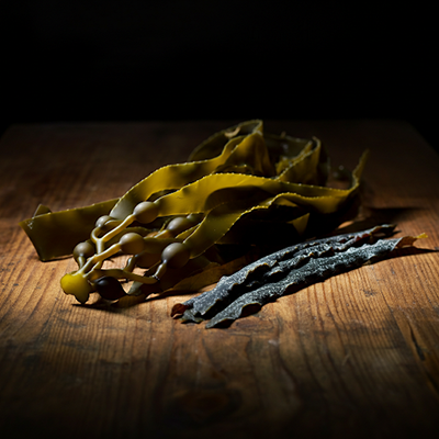 a group of seaweed on a table that is high in iodine