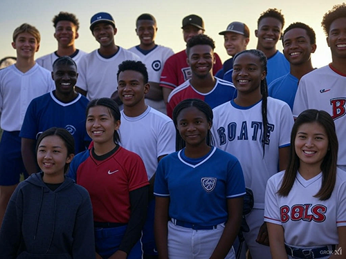 A variety of young athletes representing  different sports