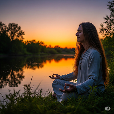 person feeling relaxed with magnesium glycinate powder