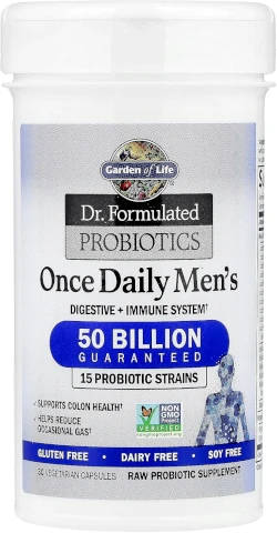 Garden of Life Probiotics for Men, Dr Formulated 50 Billion CFU 15 Probiotics for Digestive Health.