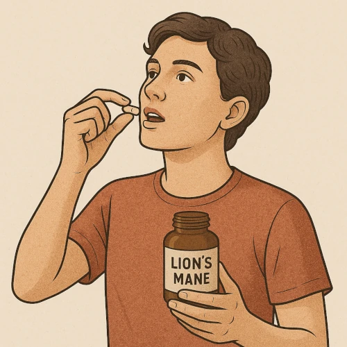 man depending on  lion's mane mushroom benefits for brain health