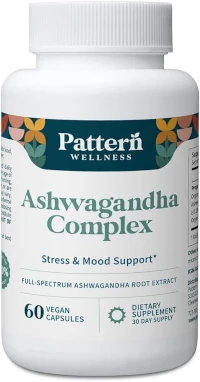 Pattern Wellness Ashwagandha Complex for Men & Women – Organic KSM-66® & Black Pepper Extract – Supports Stress Response & Energy Balance – Non-GMO – 60 Vegan Capsules